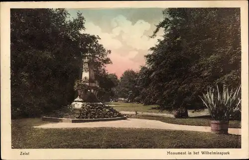 Ak Zeist Utrecht Niederlande, Monument in het Wilhelminapark