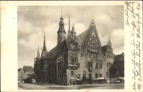 Ak Wrocław Breslau Schlesien, Rathaus