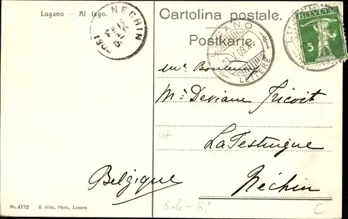 Ak Lugano Kanton Tessin Schweiz, Stadtansicht