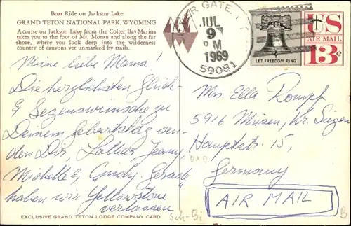 Ak Wyoming USA, Motorboot, Jackson Lake, Grand Teton National Park