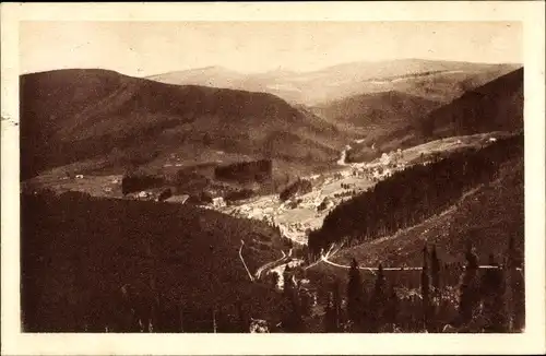 Ak Szklarska Poręba Schreiberhau Riesengebirge Schlesien, Blick auf den Ort