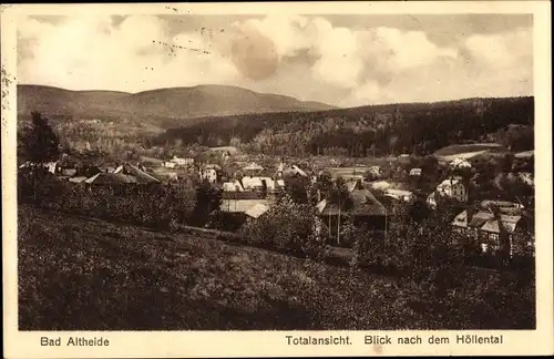 Ak Polanica Zdrój Bad Altheide Schlesien, Blick nach dem Höllental