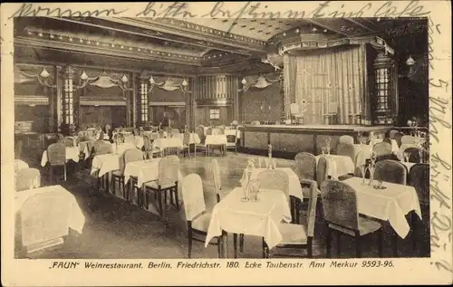 Ak Berlin Mitte, Faun Weinrestaurant, Friedrichstraße 180, Ecke Taubenstraße