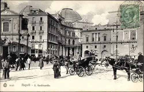 Ak Napoli Neapel Kampanien, San Ferdinando, Kutsche