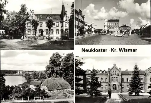 Ak Neukloster in Mecklenburg, Handwerkerheim, Marktplatz, Fischerhaus am See, Reha-Zentrum f. Blinde