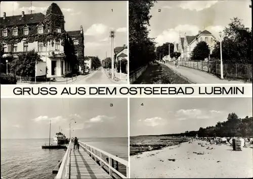 Ak Ostseebad Lubmin Vorpommern, Karl-Marx-Straße, Philipp-Müller-Heim, Seebrücke, Strand