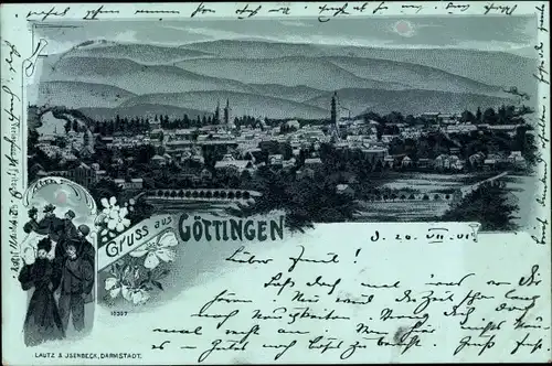 Mondschein Litho Göttingen in Niedersachsen, Totalansicht