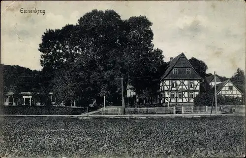 Ak Eichenkrug Gleichen Landkreis Göttingen, Ortsansicht, Fachwerkhäuser