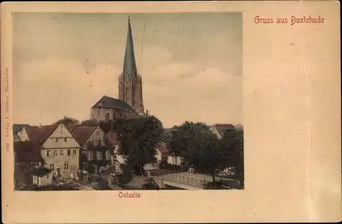 Ak Buxtehude in Niedersachsen, Blick zur Kirche