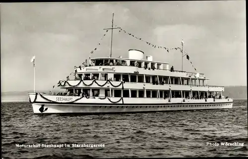 Ak Starnberger See, Motorschiff Seeshaupt