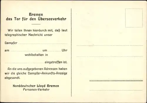 Ak Dampfer Stuttgart, Norddeutscher Lloyd Bremen