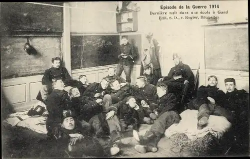 Ak Großraum Gent Ostflandern, Letzte Nacht in einer Schule
