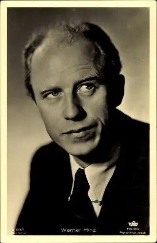 Ak Schauspieler Werner Hinz, Portrait, Ross 3318/1, Autogramm