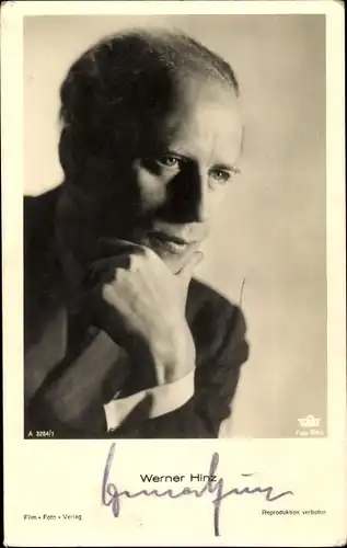 Ak Schauspieler Werner Hinz, Portrait, Autogramm