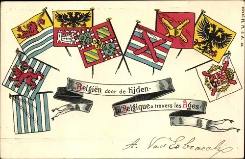 Präge Wappen Ak Belgien, La Belgique a travers les Ages