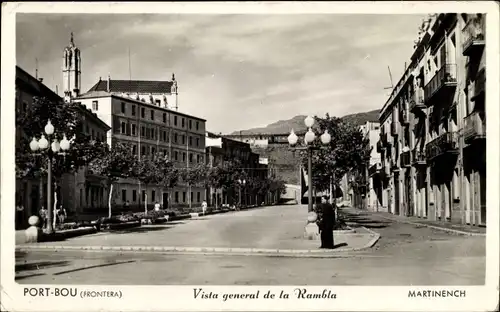 Ak Portbou Katalonien, Vista general de la Rambla, Straßenpartie