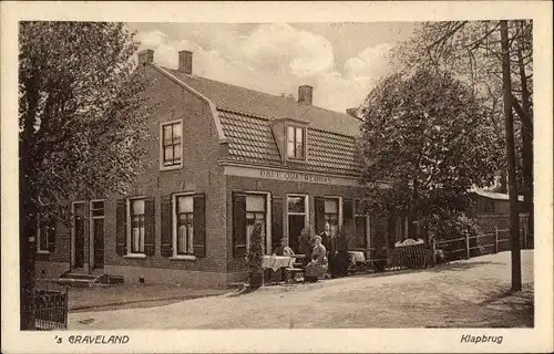 Ak 's Graveland Nordholland Niederlande, Klapbrug, Cafe Quatrebras