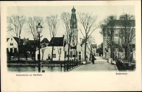 Ak Enkhuizen Nordholland Niederlande, Zuidertoren, Stadhuis