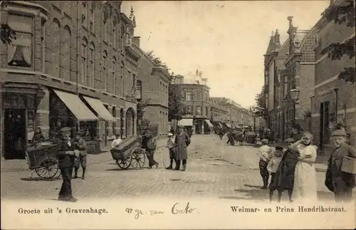 Ak 's Gravenhage Den Haag Südholland, Weimarstraat en Prins Hendrikstraat