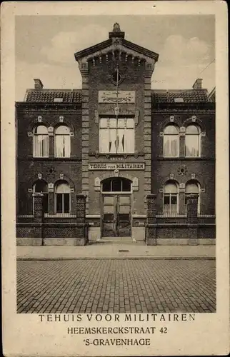 Ak 's Gravenhage Den Haag Südholland, Tehuis voor Militairen, Heemskerckstraat 42