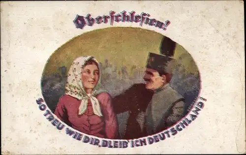 Künstler Ak Rogier, G., Oberschlesien, so treu wie dir bleib ich Deutschland, Bergmann