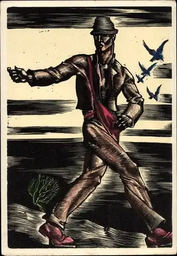 Künstler Ak zum Tobel, Hedwig, Die Jahreszeiten, Frühling, Säer