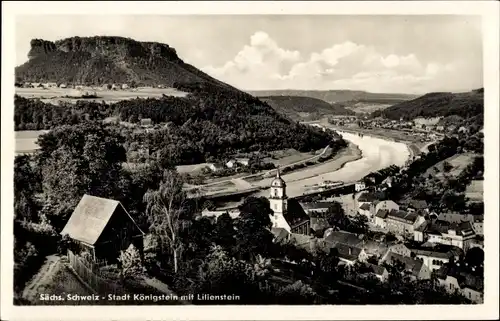 Ak Bad Schandau an der Elbe, Lilienstein, Panorama