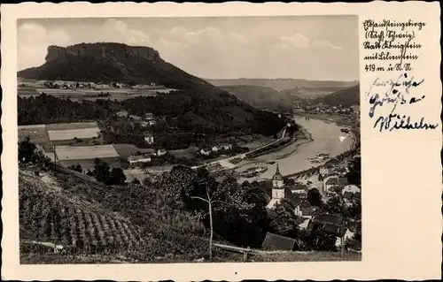 Ak Bad Schandau an der Elbe, Lilienstein, Schrammsteingebirge