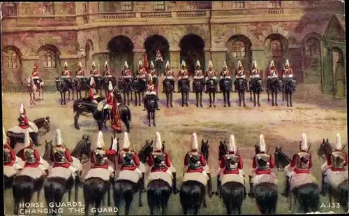 Künstler Ak London City, Horse Guards, Changing the Guard