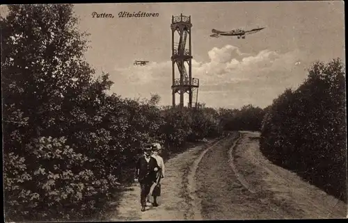 Ak Putten Gelderland, Uitzichttoren, Flugzeuge