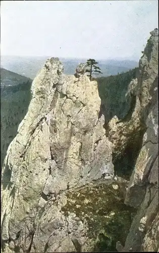 Ak Niederösterreich, Party am Peilstein, Blick auf den Felssporn