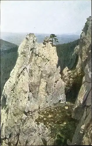 Ak Niederösterreich, Party am Peilstein, Blick auf den Felssporn