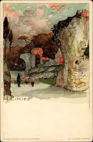 Künstler Litho Wielandt, Manuel, Cimiez Alpes Maritimes, Ruins