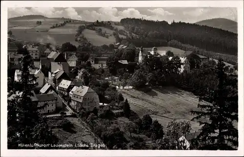 Ak Lauenstein Altenberg im Erzgebirge, Ort aus Vogelschau