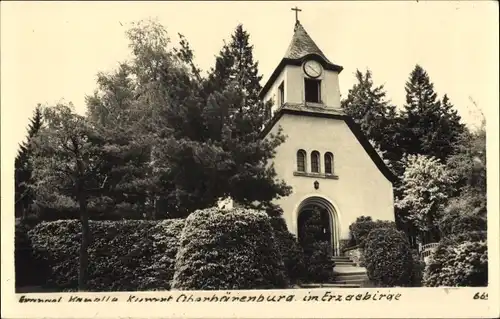 Ak Oberbärenburg Altenberg im Erzgebirge, Evangelische Kapelle, Außenansicht