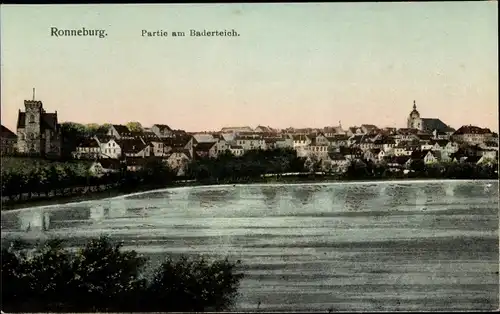 Ak Ronneburg in Thüringen, Partie am Baderteich