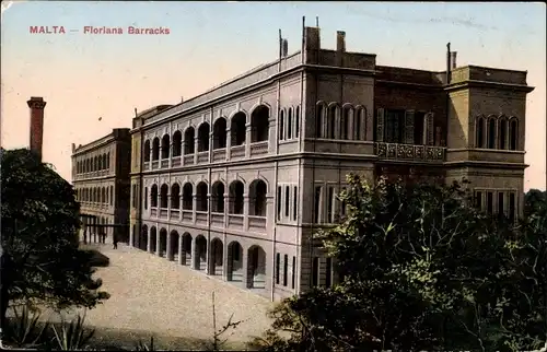 Ak Malta, Floriana Barracks, Kaserne, Gebäudeansicht von außen