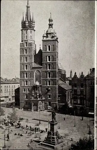 Ak Kraków Krakau Polen, Notre Dame Kirche, Straßenseite