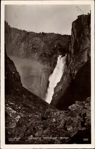 Ak Voringfos Hardanger Norwegen, Blick zum Wasserfall