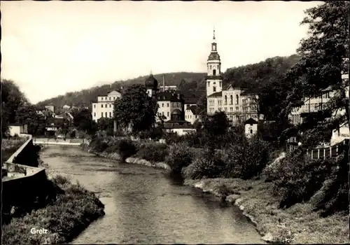 Ak Greiz im Vogtland, Teilansicht, Kirche