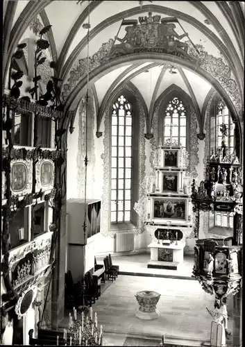 Foto Ak Rudolstadt in Thüringen, Stadtkirche, Innenansicht, Hochaltar