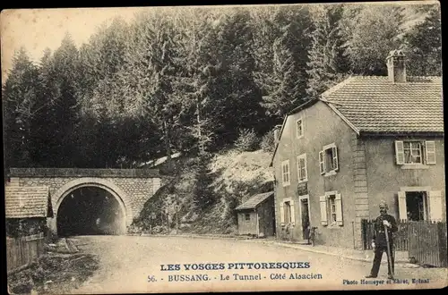 Ak Bussang Vosges, Douanes Francaises, Zoll, Le Tunnel