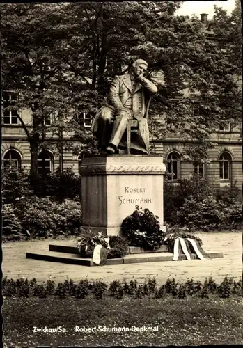 Ak Zwickau in Sachsen, Robert-Schumann-Denkmal