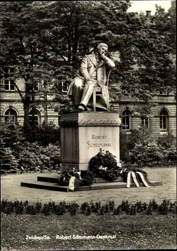 Ak Zwickau in Sachsen, Robert-Schumann-Denkmal