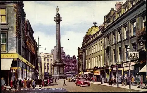 Künstler Ak Newcastle upon Tyne Northumberland England, Grainger Street