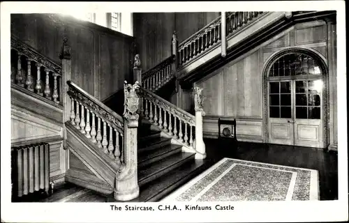 Ak Perth Schottland, The Staircase, C.H.A., Kinfauns Castle