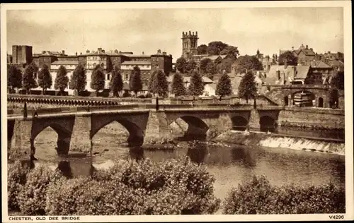 Ak Chester Cheshire England, Old Dee Bridge