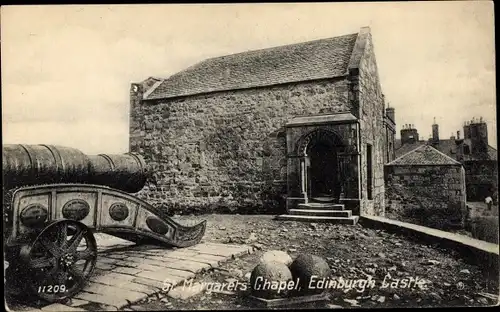 Ak Edinburgh Schottland, St. Margarets Chapel, Edinburgh Castle