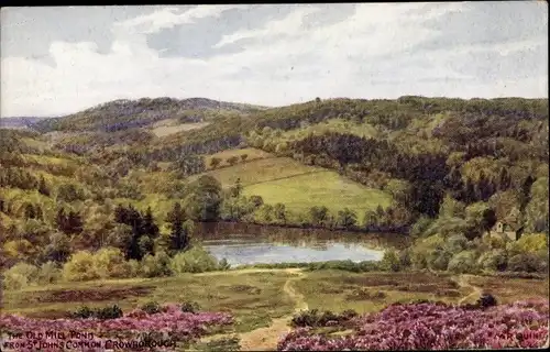 Künstler Ak Crowborough East Sussex England, The Old Miel Pond, From St. John's Common