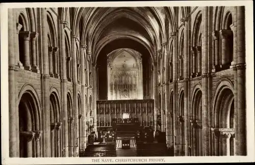 Ak Christchurch Dorset England, The Nave, Christchurch Priory